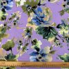 Viskose mit Lycra – Blumen auf Violett