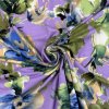 Viskose mit Lycra – Blumen auf Violett