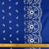 233228 bavlna ludovy vzor bordura stvorlistok parizska modra