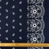233231 7 bavlna ludovy vzor bordura stvorlistok tmava modra