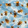 Baumwolle Digital – Bienchen auf Blau