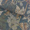 273380 gobelin premium lurex zlate listy na tmavo zelenom