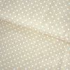 274148 4 bavlna vzorovana bodka 3mm biela na bezovom
