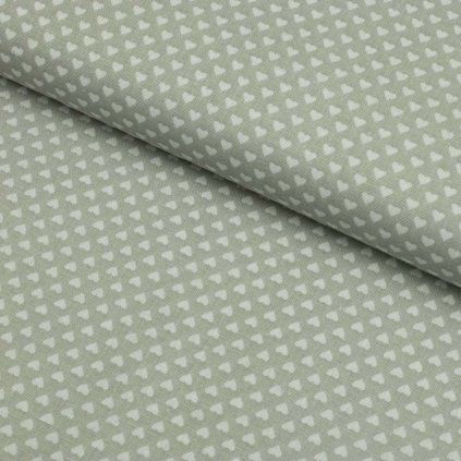 Pamut mintás - Hearts fehér a szürkén