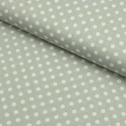 Pamut mintás - Pöttyök fehér szürkén