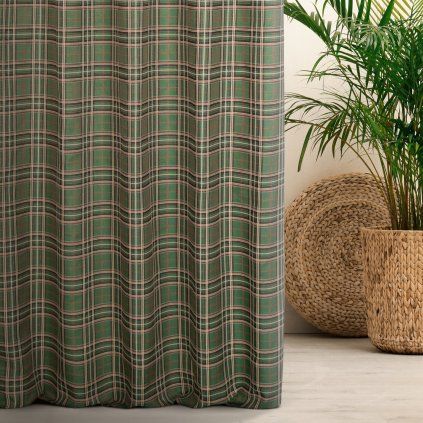 Káro gobelin - zöld - szélesség 280cm