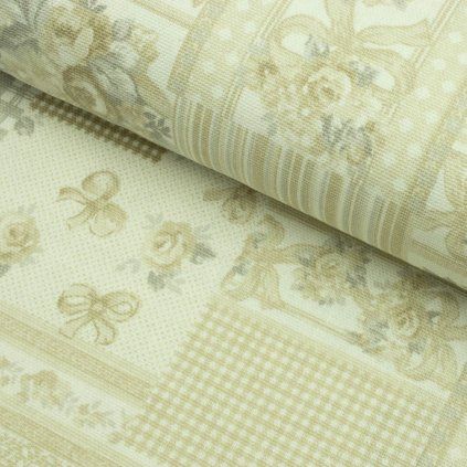 160179 4 bavlna panama hnedy patchwork