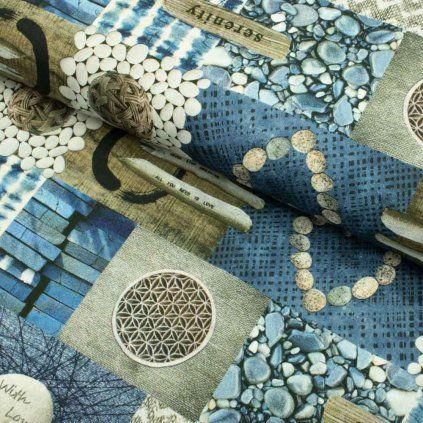 160245 4 bavlna digital patchwork kamene