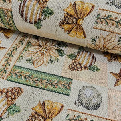 161547 7 gobelin vianoce lurex patchwork na reznom