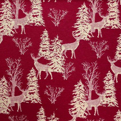 Jacquard Nordic - Szarvas a piroson