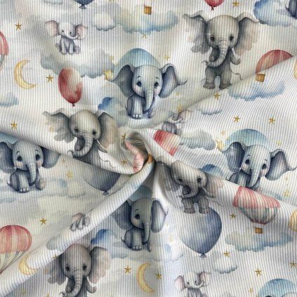 166950 uplet rib 2x1 digital mini elephants