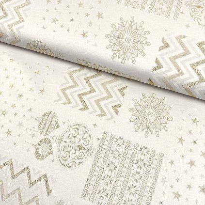 Lurex karácsony - Patchwork aranyszínű vanília