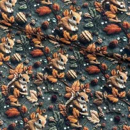 Melegítőanyag Digital - Mókusok 3D