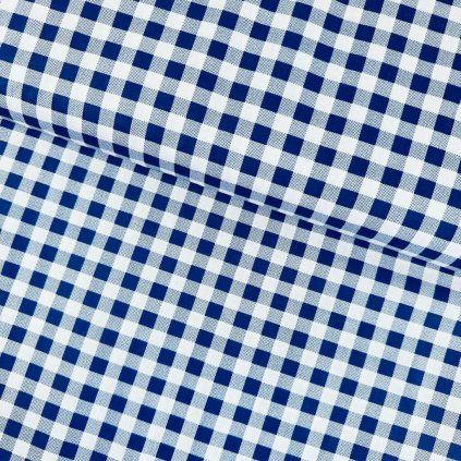 Pamut mintás - kockás királykék