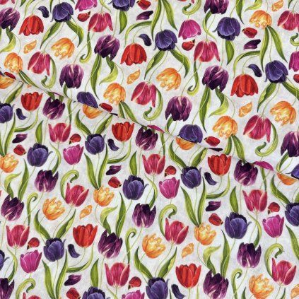 175781 3 bavlna digital tulipany
