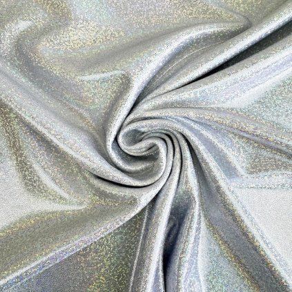 Fürdőruhaanyag BRILIANT - Fehér ezüstszínű