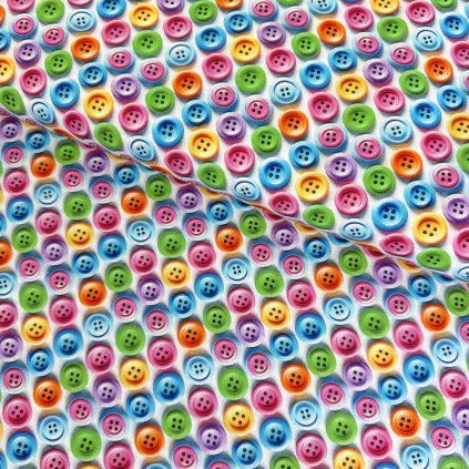 Pamut Digital 3D - Gombok színes