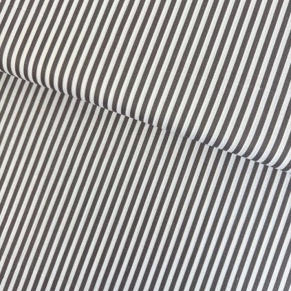 Pamut mintás - Csíkok 0,5 cm - Szürke