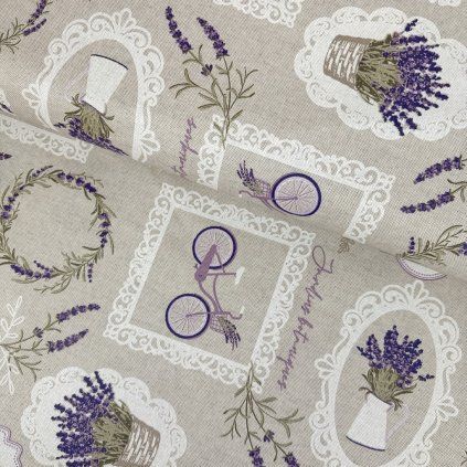 Vízálló pamut Talia - Levendula nyersen