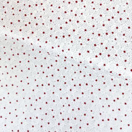 Pamut karácsony - Csillagok bordó