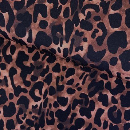 Melegítőanyag Digital - Leopárd csokoládé