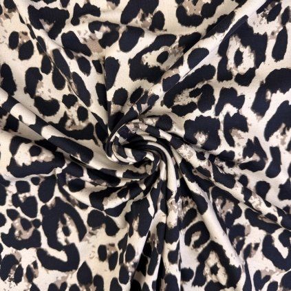 Jerseyanyag Digital - Leopárd bézs színű