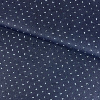 Pamut népi minta - Virág kékre