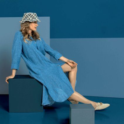 Len Premium MELANGE - Kék denim