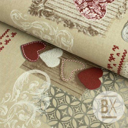 Pamut Tália - Patchwork szívecskék - Piros