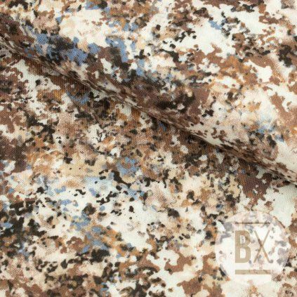 Viszkóz minta - Barna pöttyös virágok