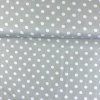 Pamut mintás - Fehér pöttyök (1 cm) szürkeben