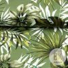 7929 1 bavlneny saten listy zelena khaki