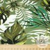 7929 2 bavlneny saten listy zelena khaki
