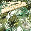 7929 3 bavlneny saten listy zelena khaki