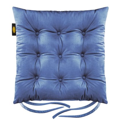 29482 vankus na stolicku zamatovy 40x40x6 cm modra