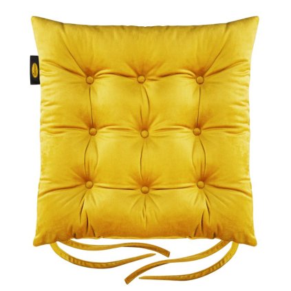 30766 vankus na stolicku zamatovy 40x40x6 cm zlta