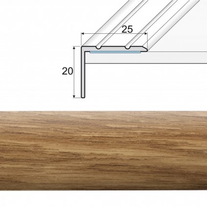 Ukončovacia lepená lišta A36 dub, Rozmery 0.03 x 1.80