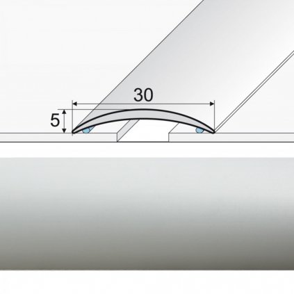 Prechodová lepená lišta A03 striebro 01, Rozmery 0.03 x 1.80