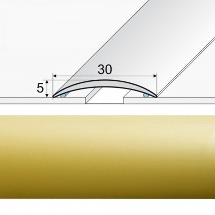 Prechodová lepená lišta A03 zlato 00, Rozmery 0.03 x 1.80