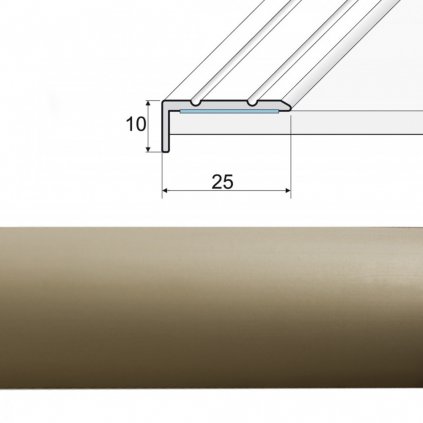 Ukončovacia lepená lišta A31 champagne, Rozmery 0.03 x 0.90