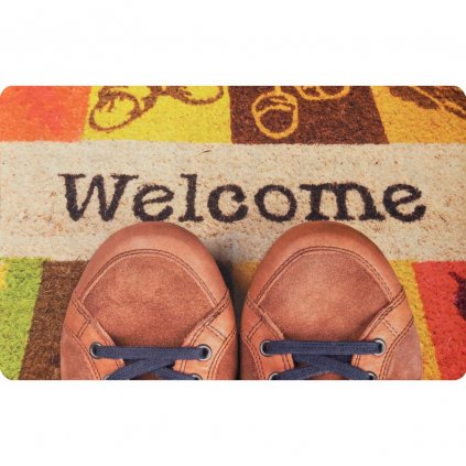 Rohož 3D Print Coco 2780 welcome hnedé boty, Rozmery 0.70 x 0.45