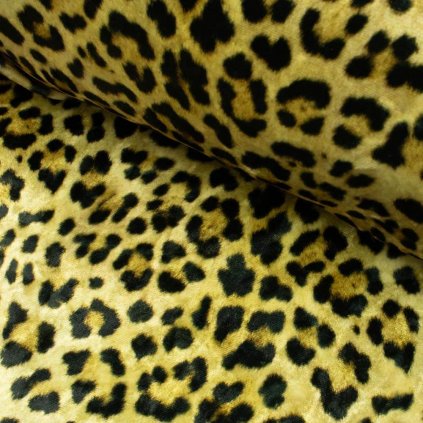 Zamat Velvet digital - Leopard žltá