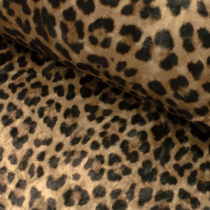 Zamat Velvet digital - Leopard hnedá