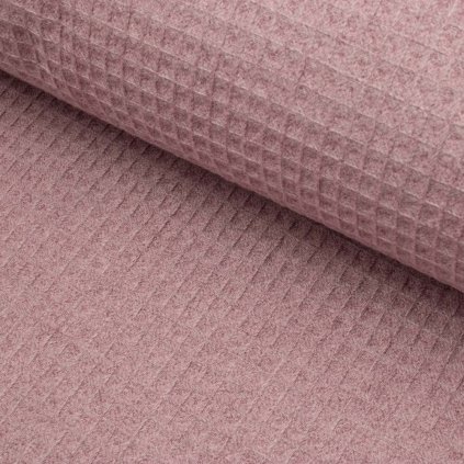 Bavlna Vafla Melanž - Ružová staroružová