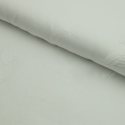 Bavlna popelín - Vyšívaná dúha - biela