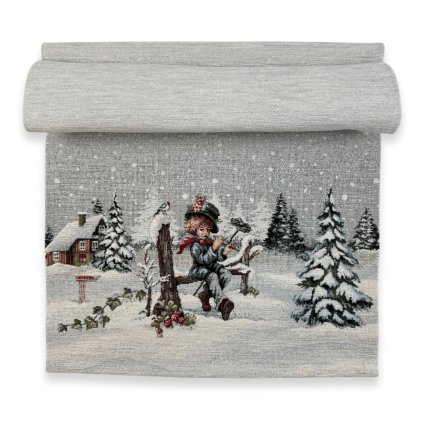 Štóla Gobelín CHENILLE 40/100 cm - Chlapec s píšťaľkou