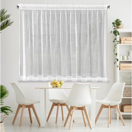 ZÁCLONA NEL 350X145 CM BIELA NA PÁSKE