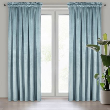 HOTOVÝ ZÁVES MELANIE NA PÁSKE 140X270CM MORSKÝ