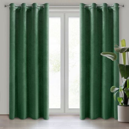 HOTOVÝ ZÁVES MELANIE 140X250CM TMAVOZELENÝ