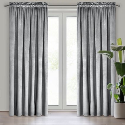 HOTOVÝ ZÁVES MELANIE NA PÁSKE 140X270CM SIVÝ